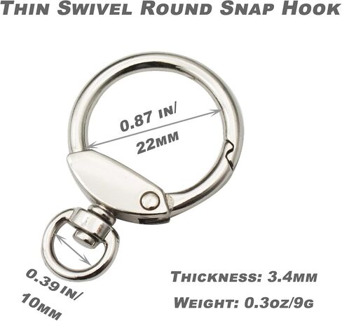 10 pcs carabiners مقاطع 22 مم داخل السنانير القطر المفاجئ مع دوار O-Ring زنك سبيكة الربيع O Rings Buckles DIY ملحق in Kuwait
