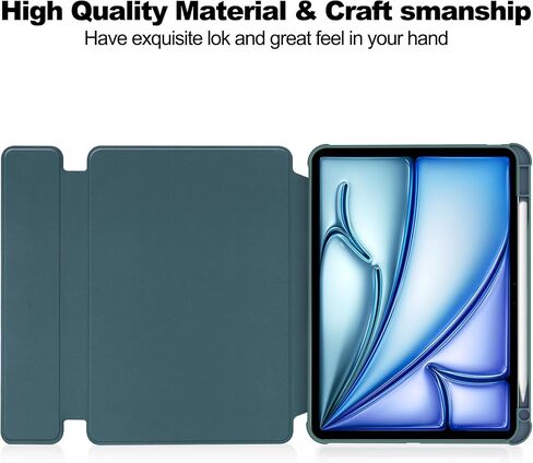 Keyboard Case for iPad Air 13-inch (M2) 2024, 360 Degree Rotating Stand Soft TPU Edge Transparent Hard Back Cover with Pencil Holder (Keyboard Not Included), Baby Blue in Kuwait