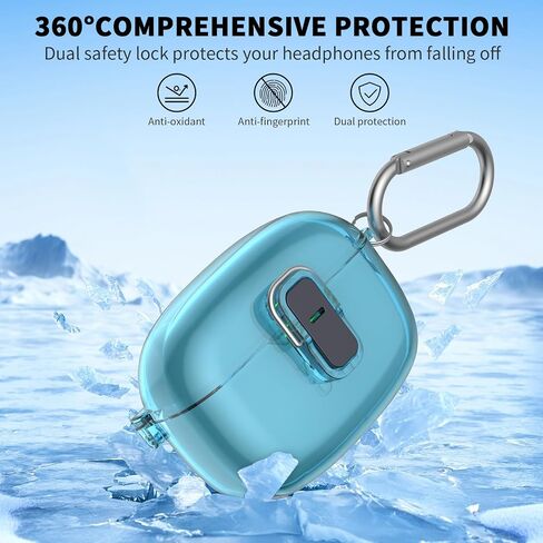 for JBL Vibe 200TWS/JBL Vibe Beam Case Cover Lock Clip with Cleaner Kit, JBL Vibe 200TWS TPU Protective Case with Carabiner Compatible with JBL Vibe Beam Charging Case (Clear) in Kuwait