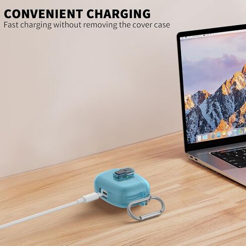 for JBL Vibe 200TWS/JBL Vibe Beam Case Cover Lock Clip with Cleaner Kit, JBL Vibe 200TWS TPU Protective Case with Carabiner Compatible with JBL Vibe Beam Charging Case (Clear) in Kuwait