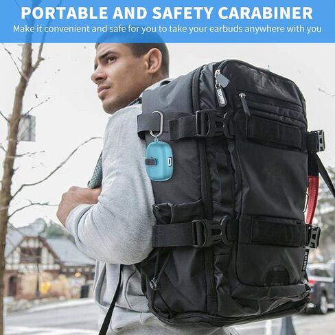 for JBL Vibe 200TWS/JBL Vibe Beam Case Cover Lock Clip with Cleaner Kit, JBL Vibe 200TWS TPU Protective Case with Carabiner Compatible with JBL Vibe Beam Charging Case (Clear) in Kuwait
