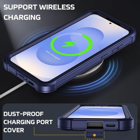 بالنسبة لحالة Samsung Glaxy S25 Plus ، Samsung Glaxy S24 Plus ، حالة الهاتف الثقيلة للحماية من Samsung Glaxy S25 Plus/S24 Plus 5g مع حافظة Kickstand & Belt Clip (أسود) in Kuwait