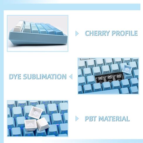 136 مفتاح Keys Bradient Green Keycaps ، PBT Double Shot Keycaps ، Profile Profile Print Print Shine من خلال Keycap in Kuwait
