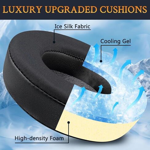 SOULWIT Replacement Ear Pads for Pioneer DJ HDJ-CUE1 Headphone, Earpads Cushions with High-Density Noise Isolation Foam - HDJ CUE1 MF Black in Kuwait