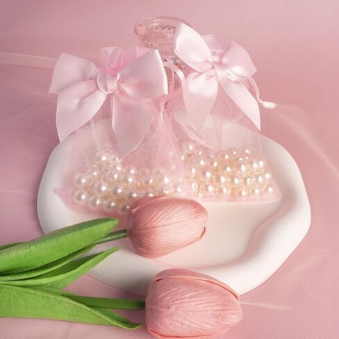 Esdallina 40 PCS 3.6"x4.7"(9x12cm) Premium Sheer Organza Bags Pink Wedding Favor Bags Jewelry Gift Bags for Party Christmas Festival in Saudi Arabia