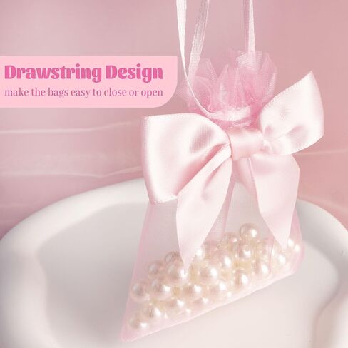 Esdallina 40 PCS 3.6"x4.7"(9x12cm) Premium Sheer Organza Bags Pink Wedding Favor Bags Jewelry Gift Bags for Party Christmas Festival in Saudi Arabia