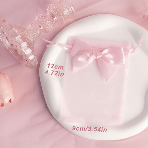 Esdallina 40 PCS 3.6"x4.7"(9x12cm) Premium Sheer Organza Bags Pink Wedding Favor Bags Jewelry Gift Bags for Party Christmas Festival in Saudi Arabia