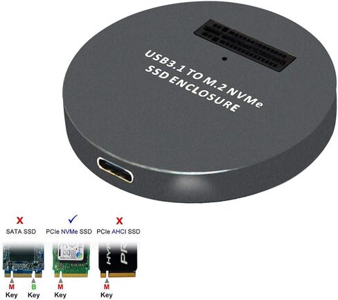 Cablecc USB-C Type-C USB 3.0 to NVME M-Key M.2 NGFF SATA SSD Docking Vertical External PCBA Case Enclosure RTL9210B Chipset in Kuwait