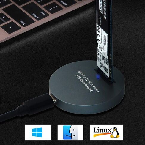 Cablecc USB-C Type-C USB 3.0 to NVME M-Key M.2 NGFF SATA SSD Docking Vertical External PCBA Case Enclosure RTL9210B Chipset in Kuwait