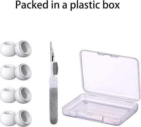 [4 Pairs] Replacement Ear Tips for AirPods Pro and AirPods Pro 2nd Generation with Noise Reduction Hole, 3 in 1 Cleaner Kit for AirPods 1 2 3 Pro/Pro 2, Silicone Ear Tips for AirPods Pro (XS/S/M/L) in Saudi Arabia