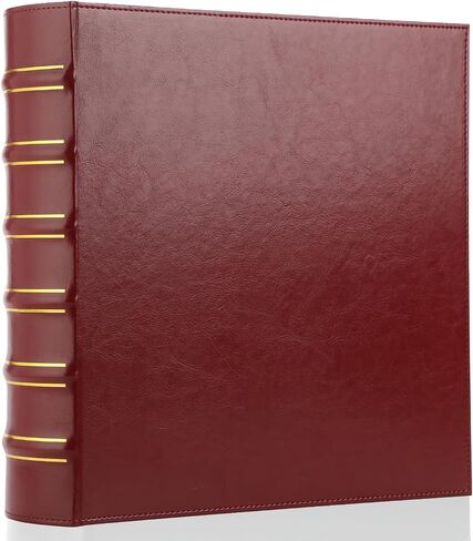 عتيقة Hardback 3 رنين رنين 2 بوصة ، رابط جلدي احترافي 3 خاتم ، ثلاثة مجمعات الحلقة تناسب 8.5 "× 11" ، دقة د ألبوم الصور ، المنزل ، المدارس واللوازم المكتبية- الأحمر الداكن in Kuwait