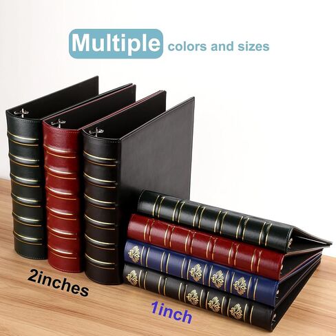 عتيقة Hardback 3 رنين رنين 2 بوصة ، رابط جلدي احترافي 3 خاتم ، ثلاثة مجمعات الحلقة تناسب 8.5 "× 11" ، دقة د ألبوم الصور ، المنزل ، المدارس واللوازم المكتبية- الأحمر الداكن in Kuwait