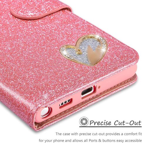 QLTYPRI for Samsung Galaxy S23 Ultra Wallet Case Bling Shiny Glitter Flip Folio Case Full-Body Protective Cover Card Slots Magnetic Closure Kickstand Wrist Strap for Women Girls S23 Ultra Case - Gold in Kuwait