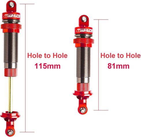 115 ملم RC OIL SHOCK ASSORBER BIG BORE PARPER لـ 1/10 SLASH ، Stampede ، Rustler ، Hoss ، Bandit ، Ford ، Vortteks ، إلخ. ترقية الأجزاء استبدال （2pcs） (أسود) in Kuwait