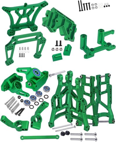 Upgrades Part for 1/10 Slash 2WD,Aluminum Front Rear Suspension Arm,Shock Tower,Caster Block,Steering Blocks,Rear Stub Axle Carriers,Steering Block,Front Bulkhead Upgrades Set,Navy Blue in Saudi Arabia