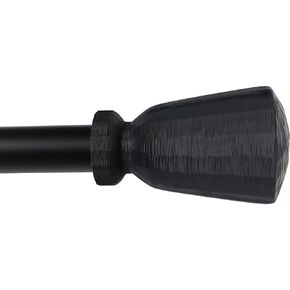 Black Curtain Rods for Windows: 1 Inch Diameter Heavy Duty Adjustable Curtain Rod 72" to 144", Decorative Window Curtain Rods with Wine Glass Shape Finials,Window Drapery Rod for Bedroom