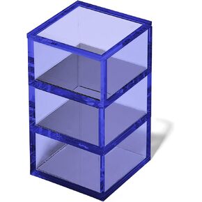OfficeGoods 3-Tier Stackable Acrylic Holder- Stylish Desk Organizer and Storage for Office or Home – Transparent Square Design with Gold Metal Base