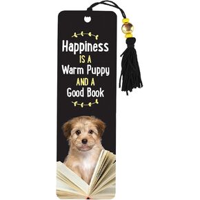 Happiness Is a Warm Puppy and a Good Book Beaded Bookmark in Kuwait