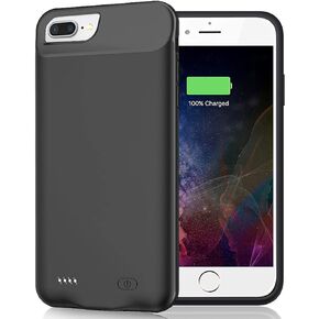 Battery Case for iPhone 6 Plus/6S Plus/7 Plus/8 Plus (5.5 inch), Upgraded 10000mAh Slim Portable Rechargeable Smart Protective Battery Charging Case Compatible Extended Battery Charger Case (Black)