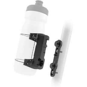 FIDLOCK Uni Connector + Bike Base - Universal Bike Water Bottle Holder for Plastic Bottles or Accessories with Diameter up to 80 mm - Anti-Slip Inlay for Strong Hold