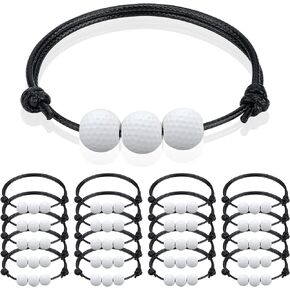 20Pcs Golf Charm Bracelets Golf Party Favors Golf Ball Beads Adjustable Wristbands Sport Golf Bracelet to Birthday Party Holiday Xmas Gifts for Players Men Women Teen Sport Team Golf Theme Favor Party
