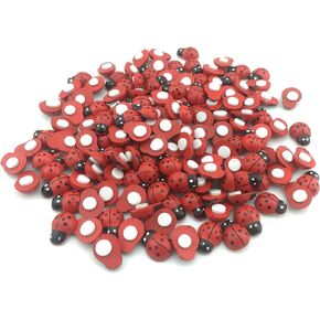 360Pcs Painted Wooden Ladybug/Self Adhesive/Craft/Decorations/Home Decor/Plants 11x15mm