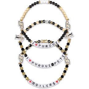 FOCO NCAA unisex-adult NCAA College Team Logo Officially Licensed 3-Pack Beaded Friendship Bracelets