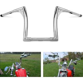 WSays 12" Rise Ape Hangers Handlebar 1-1/4" Diameter Handle Bar Chrome Compatible with Harley Dyna Softail Sportster XL 883 1200 & 1994-2023 Road King Model & 1998-2013 Road Glide