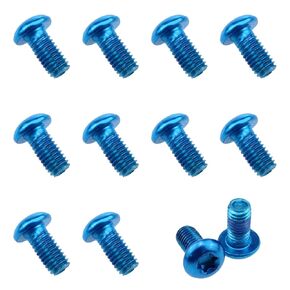 Mountain Bike Disc Brake Rotor Bolts M5 × 10mm Bicycle Rotor Screws for Road Bikes, Mountain Bikes (Blue) 12PCS