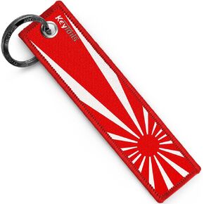 KEYTAILS Keychains, Premium Quality Key Tag for JDM Cars [Rising Sun - Red]