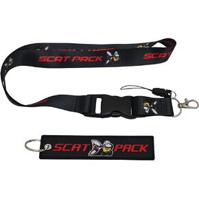 ANGIEHAIE Luex Scat Flying Bee Keychain Tag Silk Lanyard Hel Cat Auto Car Truck External Challenger SRT RT Accessories Dod!g E Street Racing