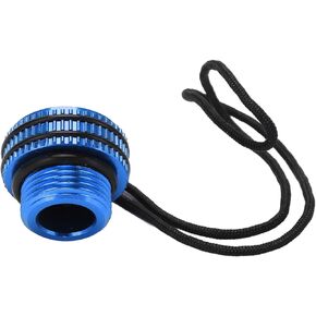 Diving Dust Cap Din Tank Cover, Tank Valve Dust Cover Vented Aluminum Alloy Scuba Diving Tank Valve Cap Protector with Fixed Rope for Scuba Tank Valve End Cap(blue)