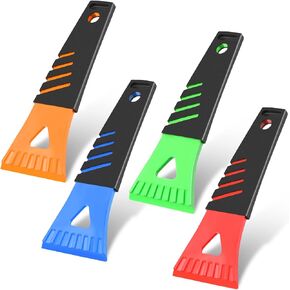 Frienda 4 Pcs Ice Scraper Plastic Winter Car Accessories for Women and Men Frost Removal Auto Accessories Color Ice Scraper for Car Windshield Defroster Cleaning Car Ice Scraper for Car Small Truck