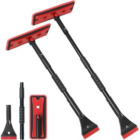 BELOMI 36" Car 3-in-1 Snow Brush, Detachable & Extendable Ice Scraper with Wide Foam Head & Ergonomic Grip, Lightweight Aluminum Snow Removal Tools Windshield & Paint Safe Shovel for Vehicle (Blue)