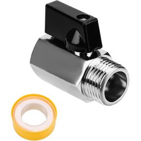 RV Hot Water Heater Replacement Drain Valve, Brass 1/2" RV Ball Valve Shut-Off Valve with PTFE Tape, Wide Mouth, Easy Replace Drain Plug