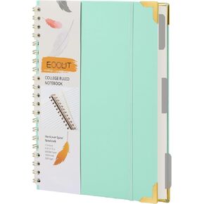 EOOUT Spiral Notebook College Ruled Cute Notebook for Women, 3 Subject 150 Sheets 300 Pages Thick Paper 8.5 x 11 Hardcover Notebooks for Note Taking School Office Supplies (Pink)