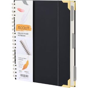 EOOUT Spiral Notebook College Ruled Cute Notebook for Women, 3 Subject 150 Sheets 300 Pages Thick Paper 8.5 x 11 Hardcover Notebooks for Note Taking School Office Supplies (Pink)