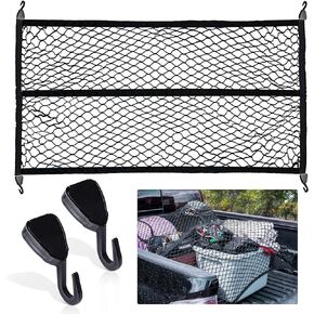 4'x4' High Elastic Truck Bed Cargo Net Stretch to 7' x 7' Bungee Cargo Net, Simple Truck Bed Cargo Mesh Organizer, Suitable for Daily Light Loads of Trucks -Single Layer