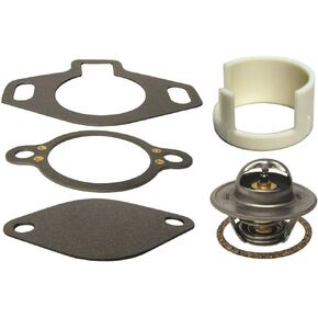 GLM Thermostat Kit 160° with Plastic Sleeve for Mercruiser V6 & V8 4.3L, 5.0L, 5.7L, 7.4L,8.2L 1987-Up Replaces 18-3647 807252Q5