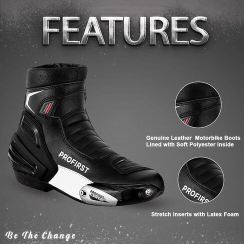 PROFIRST Waterproof Motorbike Boots Motorcycle Armoured Short Ankle Shoes Crash Protection Protective Comfortable Racing Touring Sports Safety in Saudi Arabia