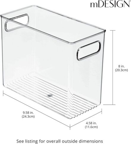 mDesign Tall Plastic Storage Organizer Container Bin, Office Organization for Filing Cabinet, Cupboard, Shelves, and Desk - Holds Notepads, Pens, Pencils, Highlighters, Ligne Collection, Clear in Kuwait