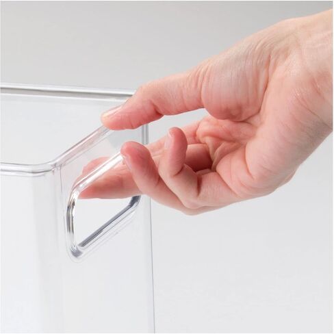 mDesign Tall Plastic Storage Organizer Container Bin, Office Organization for Filing Cabinet, Cupboard, Shelves, and Desk - Holds Notepads, Pens, Pencils, Highlighters, Ligne Collection, Clear in Kuwait
