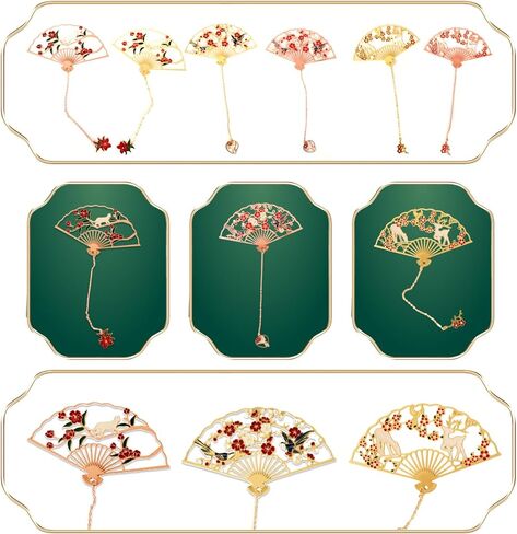 2 Pcs Chinese Fan Magpie Bookmark Metal Book Mark Fancy Bookmarks for Women,Men and Book Lovers Gifts (Magpie) in Saudi Arabia