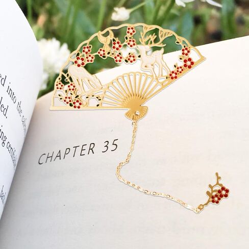 2 Pcs Chinese Fan Magpie Bookmark Metal Book Mark Fancy Bookmarks for Women,Men and Book Lovers Gifts (Magpie) in Saudi Arabia
