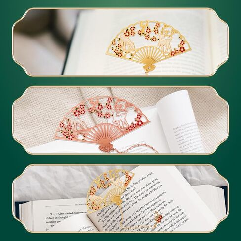 2 Pcs Chinese Fan Magpie Bookmark Metal Book Mark Fancy Bookmarks for Women,Men and Book Lovers Gifts (Magpie) in Saudi Arabia