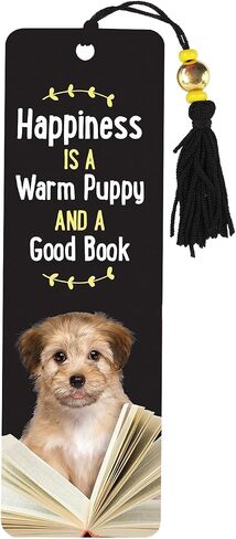 Happiness Is a Warm Puppy and a Good Book Beaded Bookmark in Saudi Arabia