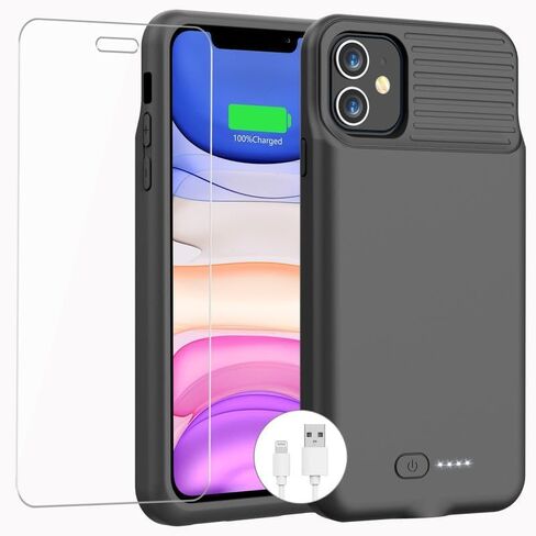 Battery Case for iPhone 11/ XR, Upgraded 7000mAh Charging Case Portable Extended Charger Cover Compatible with iPhone 11/XR (6.1 inch) Black in Saudi Arabia
