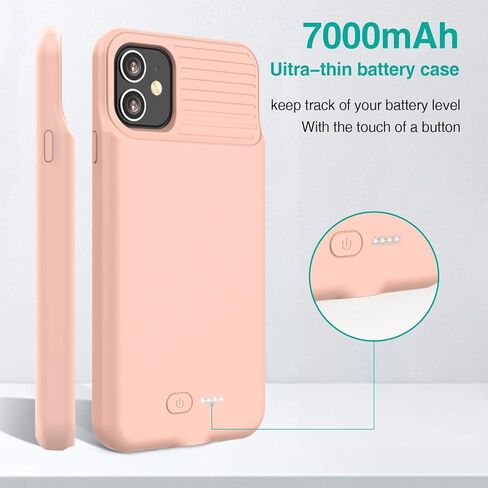 Battery Case for iPhone 11/ XR, Upgraded 7000mAh Charging Case Portable Extended Charger Cover Compatible with iPhone 11/XR (6.1 inch) Black in Saudi Arabia
