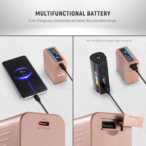 Neewer NP-F750 7000mAh Replacement Battery, 5.4Hrs Full Charge Time with USB Type C Port/Cable, Rechargeable Camera Camcorder Video Light Monitor Battery for Sony NP-F550 F750 F950 F970 in Saudi Arabia