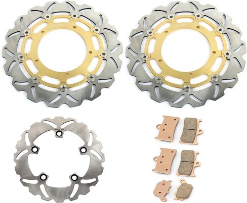 TARAZON Front Rear Brake Rotors and Brake Pads for Yamaha YZF R1 2004 2005 2006 in Kuwait